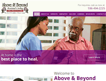 Tablet Screenshot of aboveandbeyondassistedliving.com